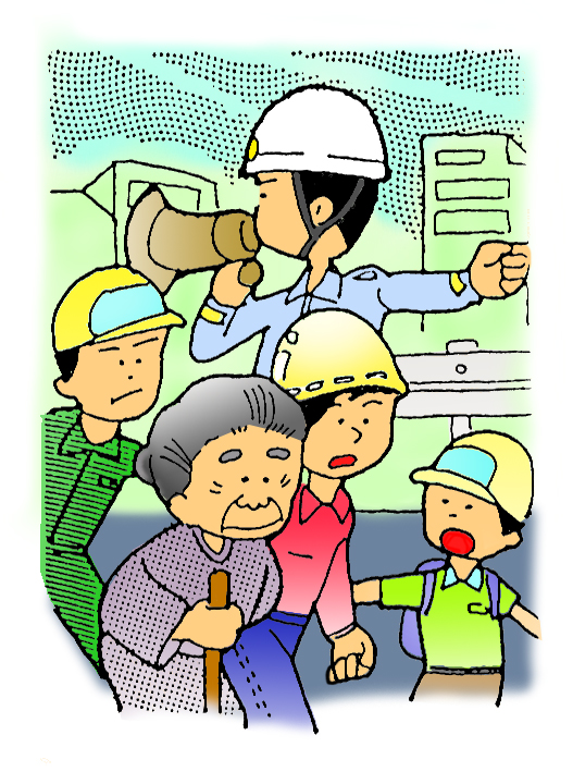 (イラスト)避難誘導班の活動について
