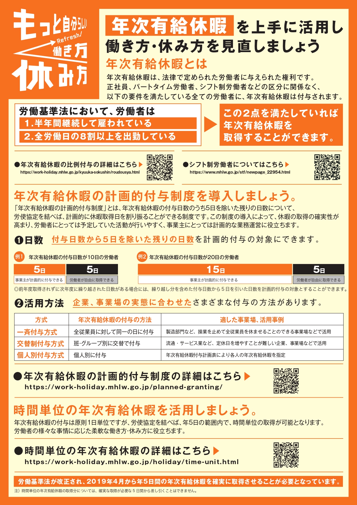 年次有給休暇取得推進期間裏