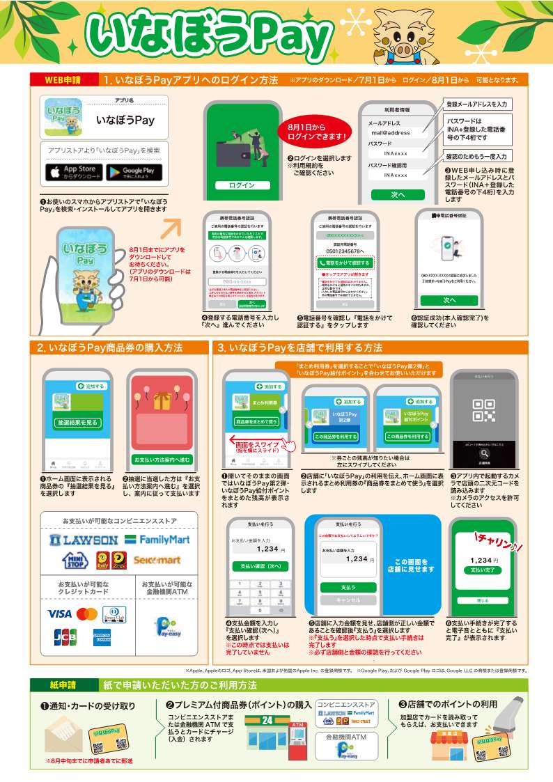 いなぼうPay第2弾 チラシ裏面