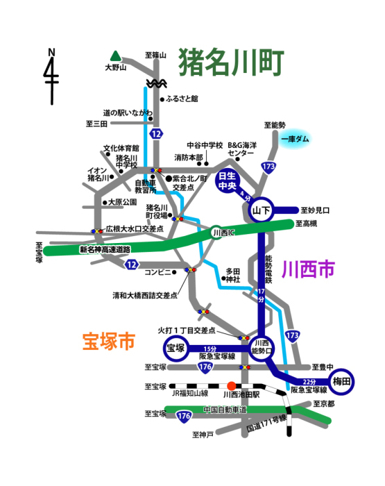 新名神入り猪名川町位置図2019